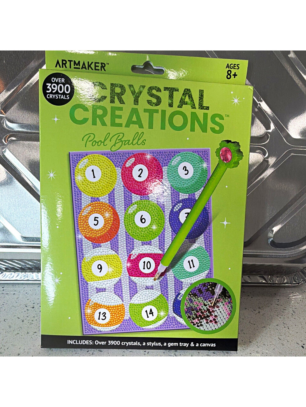 ArtMaker Crystal Creations Pool Balls Crystal Craft Kit Over 3900 Crystals 8+